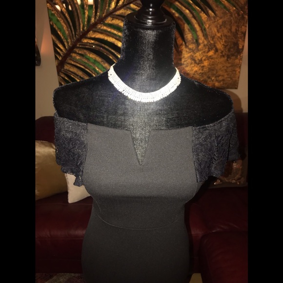 💥LAST👆size 6💥Black Lace Detail Asymmetric Dress - Picture 5 of 8